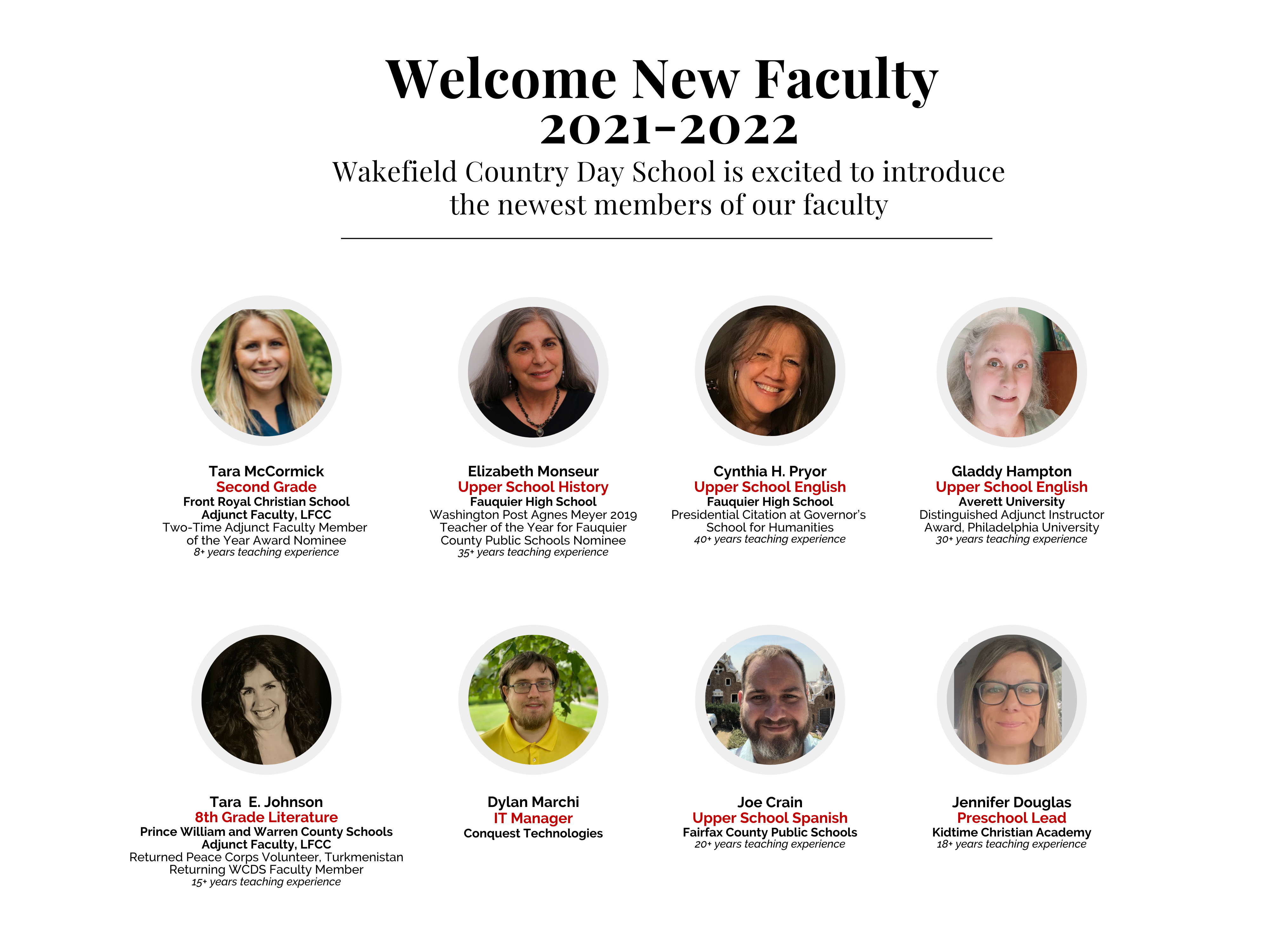 WCDS New Faculty